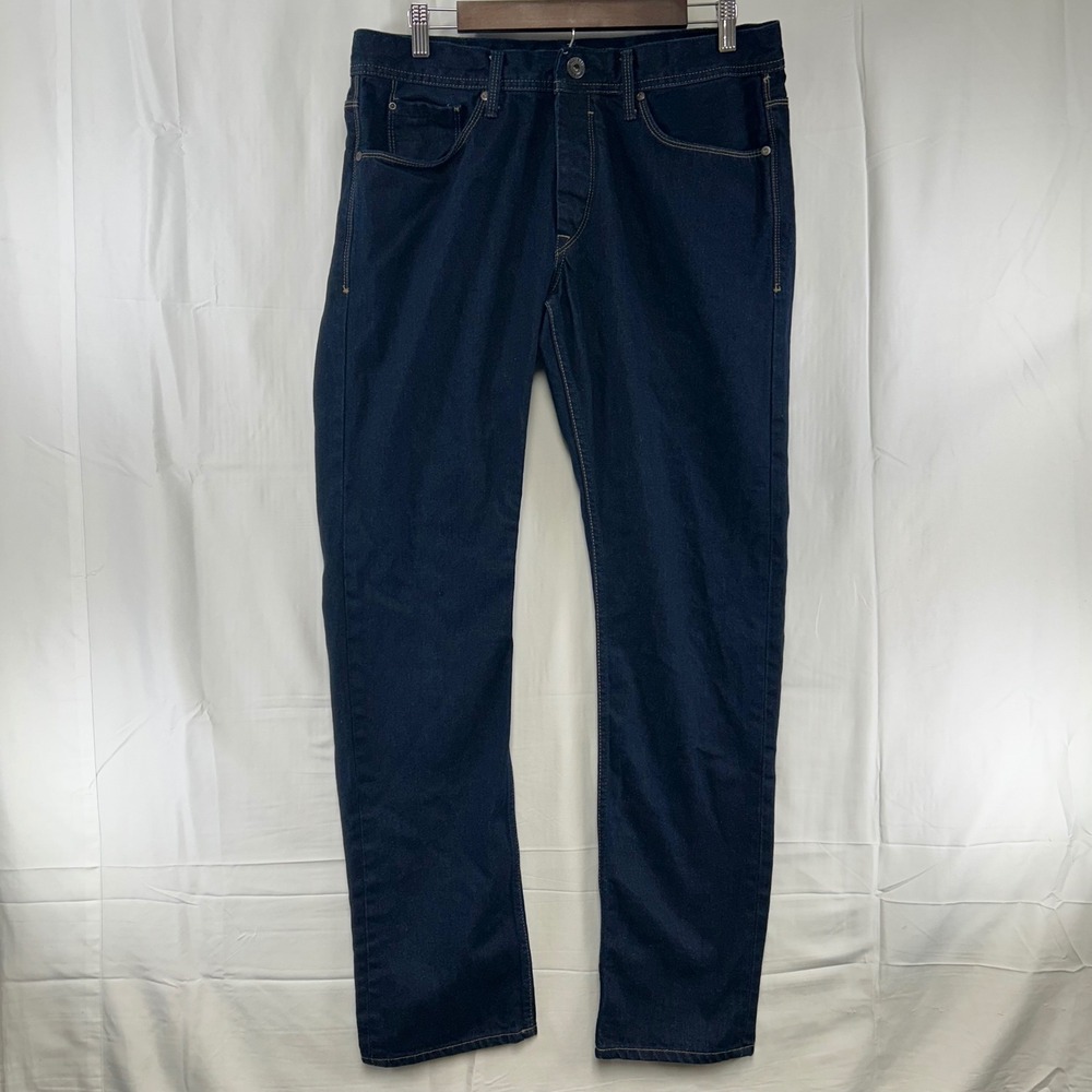 Tiffosi Brody Jeans Mens 36x34 Dark‎ Blue Straight Leg Button Fly Denim